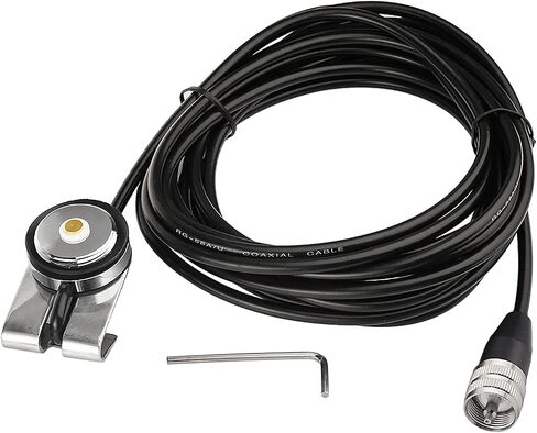 Bingfu VHF Nmo هوائي ثنائي النطاق VHF UHF 136-174 ميجا هرتز 400-470 ميجا هرتز مع خسارة منخفضة 16.5 قدم RG58 كابل تثبيت قوس الشفاه جبل هوائيات لسيارة شاحنة موبايل هام راديو راديو الهواة راديو البحرية VHF in Saudi Arabia