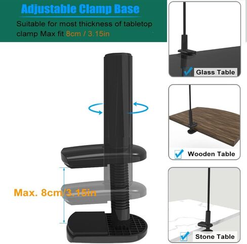 حامل مكتب للسرير من Cuxwill Gooseneck لجهاز iPad مقاس 4-13 بوصة، حامل مرن قابل للتعديل بذراع طويل 33.5 بوصة لجهاز iPad Pro Air Mini، Samsung Galaxy Tab، Kindle Fire، Switch، iPhone in Kuwait