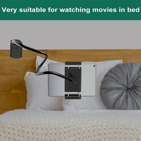 حامل مكتب للسرير من Cuxwill Gooseneck لجهاز iPad مقاس 4-13 بوصة، حامل مرن قابل للتعديل بذراع طويل 33.5 بوصة لجهاز iPad Pro Air Mini، Samsung Galaxy Tab، Kindle Fire، Switch، iPhone in Kuwait