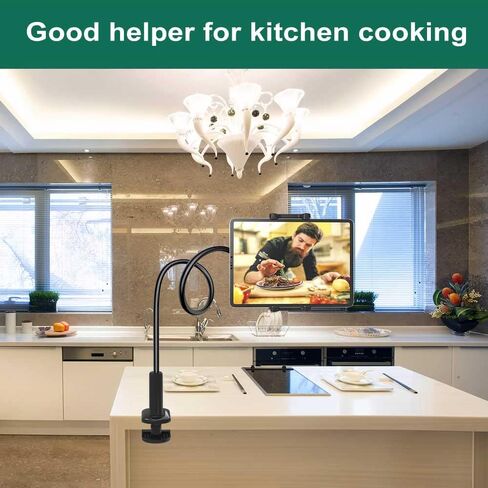 حامل مكتب للسرير من Cuxwill Gooseneck لجهاز iPad مقاس 4-13 بوصة، حامل مرن قابل للتعديل بذراع طويل 33.5 بوصة لجهاز iPad Pro Air Mini، Samsung Galaxy Tab، Kindle Fire، Switch، iPhone in Kuwait