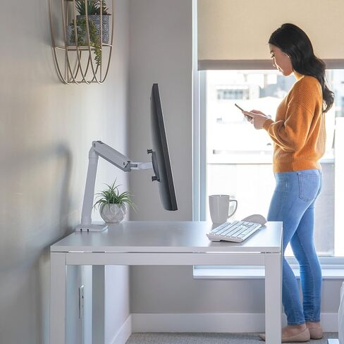 Ergotron - ذراع شاشة واحدة MXV، حامل مكتبي متوافق مع معايير VESA - للشاشات التي يصل حجمها إلى 34 بوصة، ووزن 7 إلى 20 رطلاً - أسود غير لامع in Kuwait