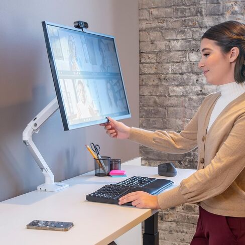 Ergotron - ذراع شاشة واحدة MXV، حامل مكتبي متوافق مع معايير VESA - للشاشات التي يصل حجمها إلى 34 بوصة، ووزن 7 إلى 20 رطلاً - أسود غير لامع in Kuwait