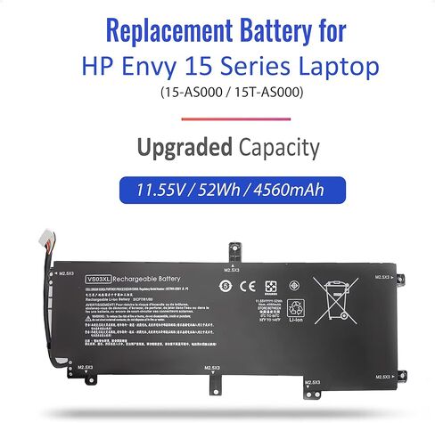 DONGNI VS03XL بطارية لجهاز HP Envy 15T-AS000 15T-AS100 15-AS000 15-AS100 15-AS133CL 15-AS020NR 15-AS043CL 15-AS068NR 15-AS091MS 15-AS152NR 15-AS109TU HSTNN-UB6Y 849313 -850 849047-541 كمبيوتر محمول in Kuwait