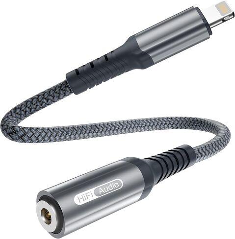 محول مقبس سماعة الرأس Basesailor iPhone Lightning إلى 3.5 مم، محول صوت Apple مضفر من النايلون المعتمد من MFI إلى Aux Dongle لهاتف iPhone 14 13 12 11 Plus Pro Max SE Xs Xr X 8 7، iPad 8th 9 الجيل التاسع in Kuwait