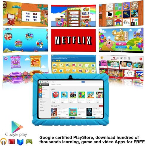 Contixo Kids Tablet Bundle V8, 7-inch HD, Ages 3-7 Toddler Learning Tablet with Camera, WiFi, Parental Control & Kid Safe Bluetooth On The Ear Headphones Bundle Purple, Perfect for Back to School in Saudi Arabia