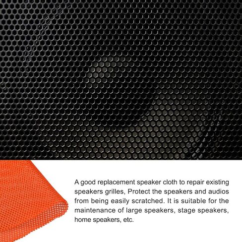 Rebower مكبر صوت شواء قماش شبكي ستيريو قماش واقي ضد الغبار، [لإصلاح مكبر الصوت المنزلي] - 19.7 بوصة × 59 بوصة/برتقالي in Kuwait