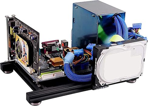 ITX اللوحة الأم PC حالة الكمبيوتر، Mini ITX الإطار الهواء الطلق الكمبيوتر Overclock حالة الكمبيوتر اللوحات الأم اختبار مقاعد البدلاء، الألومنيوم وزارة الدفاع قاعدة اختبار اللوحة الأم دعم ATX الطاقة in Kuwait
