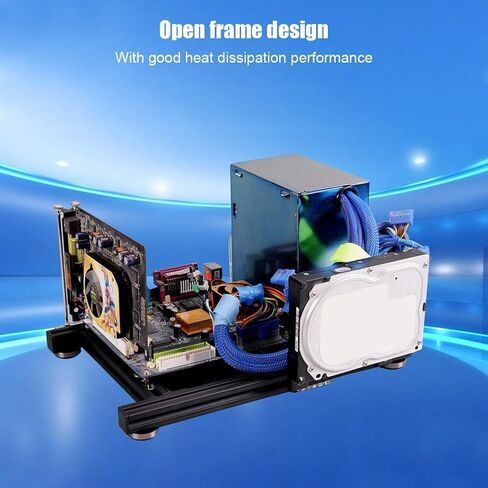 ITX اللوحة الأم PC حالة الكمبيوتر، Mini ITX الإطار الهواء الطلق الكمبيوتر Overclock حالة الكمبيوتر اللوحات الأم اختبار مقاعد البدلاء، الألومنيوم وزارة الدفاع قاعدة اختبار اللوحة الأم دعم ATX الطاقة in Kuwait