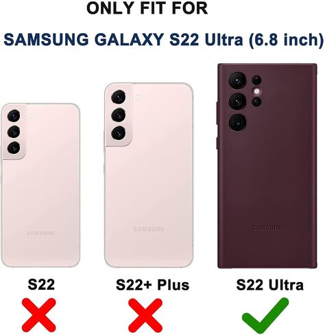 RubCase for Samsung Galaxy S22 Ultra Case with Belt Clip Holster, 2X Glass Screen Protector, Heavy Duty Military Grade Full Body Shockproof Rugged Protective Cover for Samsung S22 Ultra 5G in Kuwait