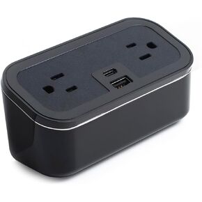 Brandstand | CubieMini 1 USB-A and 1 USB-C Charging Ports | 2 Tamper Resistant Outlets (White)