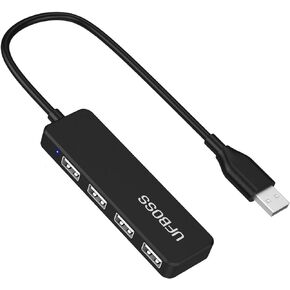 موزع بيانات فائق النحافة 4 منافذ USB 2.0 UFBOSS [2021 جديد محدث] متوافق مع MacBook, Mac Pro, Mac Mini, iMac, Surface Pro, XPS, PC, والمزيد (USB2.0-اسود) in Kuwait