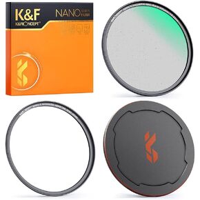 K&F Concept 72mm Magnetic Black Diffusion 1/8 Mist Cinematic Effect Filter + Magnetic Basic Ring + Lens Cap Filters Kit with 28 Multi-Layer Coatings for Camera Lens (Nano-X Series) in Saudi Arabia