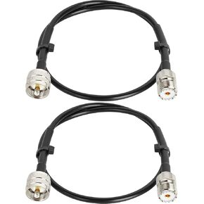 MOOKEERF PL-259 UHF CB Coax Cable 6FT, RG58 PL-259 UHF Male to SO239 Female Low Loss Antenna Extension Jumper Cable CB Radio Cable for HAM Radio, Antenna Analyzer, Dummy Load, SWR Meter