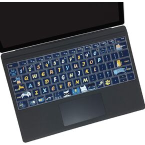 SANFORIN غطاء لوحة المفاتيح لجهاز Microsoft Surface Pro 7 2019/Surface Pro 6 2018/Surface Pro 5 2017، واقي لوحة المفاتيح من السيليكون بتصميم حروف كبيرة، تخطيط أمريكي، ساكورا in Kuwait