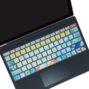 غطاء لوحة المفاتيح لجهاز Microsoft Surface Pro 7 2019/Surface Pro 6 2018/Surface Pro 5 2017، واقي لوحة المفاتيح من السيليكون بتصميم حروف كبيرة، تصميم أمريكي، زهرة حمراء in Kuwait