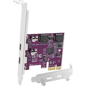 FebSmart 2X 5Gbps USB-C Ports PCI Express to USB 3.0 Expansion Card for Windows 11, 10, 8.x, 7, Vista, XP Desktop PCs, Built in Self-Powered Technology, No Need Additional Power Supply (FS-U302C-Pro)