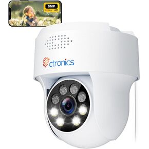 كاميرا مراقبة خارجية 5 ميجابكسل من سيترونيكس، كاميرا مراقبة واي فاي PTZ IP بتردد 2.4/5 جيجاهرتز، كشف الإنسان/الحركة مع صفارات الإنذار والتنبيه، تتبع تلقائي، رؤية ليلية ملونة 25 متر، دوران 355 درجة/90 درجة، محادثة ثنائية الاتجاه، IP66 in Kuwait