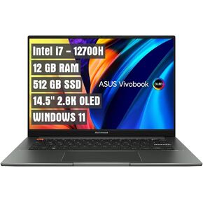 Asus 14.5'' OLED VivoBook Intel Evo Platform Laptop - 12th Gen Core i7-12700H 2880 x 1800 Display 120HZ -12GB DDR4 RAM 512GB PCIe® NVMe™ M.2 4.0 Solid State Drive Windows 11 Midnight Black in Saudi Arabia