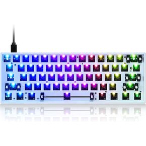 Guffercty kred GK61X PCB Plate Case 60% Keyboard Custom Hot Swappable RGB Keyboard DIY Kit Wired Tyce-C for 3/5 Pin Switch (GK61X White) in Saudi Arabia