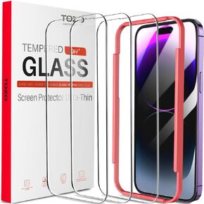 TOZO Compatible for iPhone 14 Pro Max Screen Protector 6.7 inch 3 Pack Premium Tempered Glass 0.26mm 9H Hardness 2.5D Film Easy Install 6.7 inch in Saudi Arabia