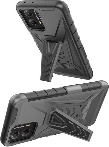for Motorola Moto G 5G (2023) - Shockproof Phone Case w/Belt Clip Holster - VX Black in Kuwait
