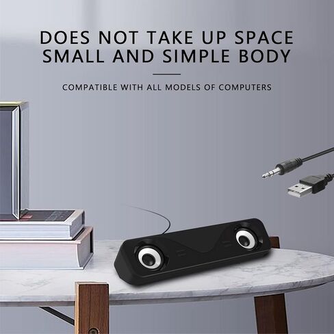 مكبر صوت للكمبيوتر، توصيل وتشغيل غامر، مكبر صوت منزلي صغير الحجم، مكبرات صوت مزدوجة للكمبيوتر الشخصي والكمبيوتر المحمول in Kuwait