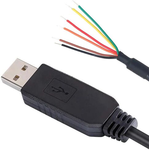 كابل NITOMTYU TTL-232R-5V-WE مع شريحة FTDI، محول تسلسلي USB إلى TTL USB إلى 5 فولت TTL UART كابل تسلسلي مع شريحة FTDI، نهاية السلك، 5 فولت، 6 أقدام in Kuwait