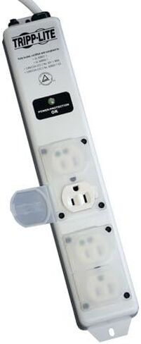 Eaton Tripp Lite SPS610HGRA Medical-Grade Surge Protector Power Strip for Hospitals & Nursing Homes, 6 Outlets, 10ft Power Extension Cord with Flat Plug, 1050 Joules, On/Off Switch, UL 1363 Certified in Kuwait