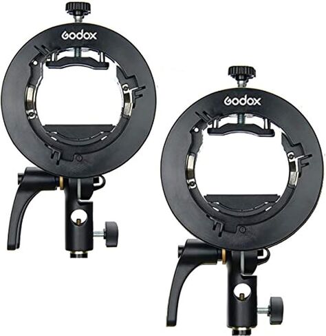 Godox 2 قطعة S2 Flash S Bracket with Bowens Mount, direction-Adjustable Hand,for Godox V1 AD200Pro إلخ Round Head Flash and AD400Pro AD200 V860II TT685 TT600 TT350 Series Speedlite in Saudi Arabia