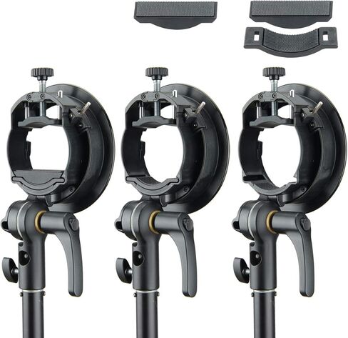 Godox 2 قطعة S2 Flash S Bracket with Bowens Mount, direction-Adjustable Hand,for Godox V1 AD200Pro إلخ Round Head Flash and AD400Pro AD200 V860II TT685 TT600 TT350 Series Speedlite in Saudi Arabia