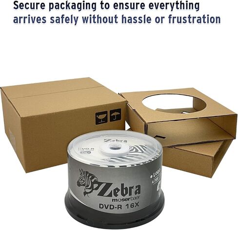 Moserbaer Zebra DVD-R 16X 4.7GB Branded Logo Recordable Media Disc-50 Pack Spindle in Saudi Arabia