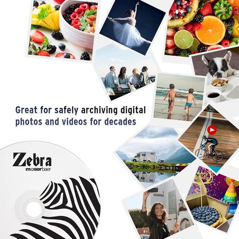 Moserbaer Zebra DVD-R 16X 4.7GB Branded Logo Recordable Media Disc-50 Pack Spindle in Saudi Arabia