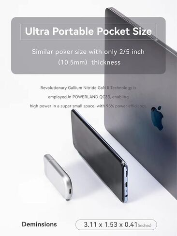 USB C Charger 33W,Foldable Ultra-Thin PD PPS Fast Charger Adapter Compatible with iPhone 15/14/13/12,Pixel,Galaxy,iPad/iPad Mini,Galaxy S Series, MacBook Pro/Air and More in Kuwait