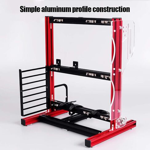 ATX/M-ATX/ITX DIY Chassis Bracket Open Chassis Mining Rig Frame ITX Case ATX Test Bench PC Case, Vertical Overclocking Open Aluminum Frame Chassis Rack, Water-Cooled PC Test Bench (Red) in Saudi Arabia