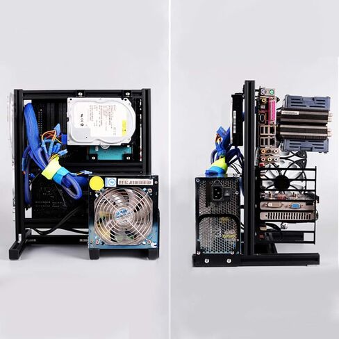 ATX/M-ATX/ITX حامل هيكل DIY مفتوح الهيكل للتعدين إطار ITX حافظة ATX منضدة اختبار الكمبيوتر الشخصي، حامل هيكل إطار من الألومنيوم مفتوح لرفع تردد التشغيل عموديًا، مقعد اختبار الكمبيوتر المبرد بالماء (أحمر) in Kuwait
