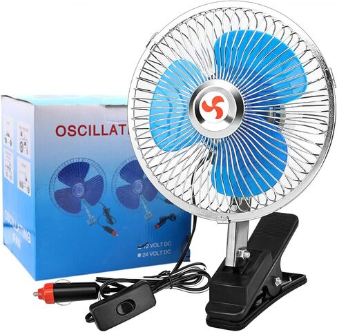 KAGOR 12V سيارة مروحة 7 "مروحة تبريد السيارة المعدنية السيارات سيارة كليب مروحة قوية هادئة التهوية الكهربائية تنفيس المشجعين مع مشبك قابل للتعديل وقابس ولاعة السجائر للسيارة / السيارة in Kuwait