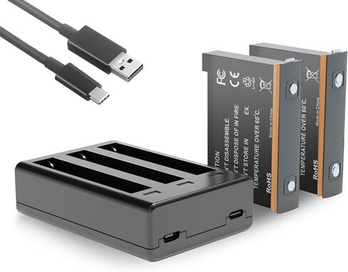 اكت زون بطاريتان وقاعدة شحن USB كويك 3 قنوات لبطارية كاميرا انستا 360 ون X3 (غير مقاومة للماء) in Kuwait