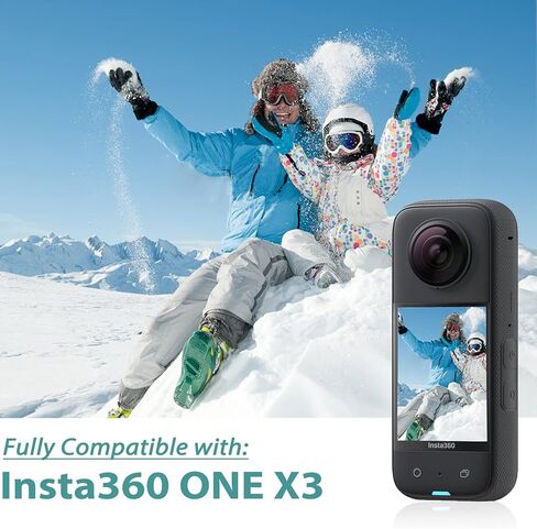 اكت زون بطاريتان وقاعدة شحن USB كويك 3 قنوات لبطارية كاميرا انستا 360 ون X3 (غير مقاومة للماء) in Kuwait