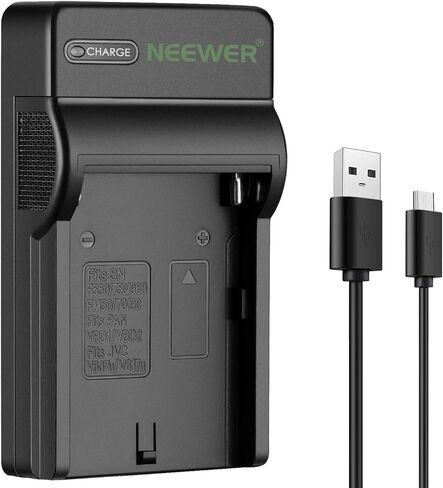 شاحن بطارية USB صغير سريع ونحيف لكاميرات سوني NP-F550، NP-F750، NP-F960، NP-FM50، NP-FM70، NP-FM90 وPanosonic PAN-VBD1، PAN-VBD2، JVC-V607u، JVC-V617u ، خيار الشحن المتعدد in Kuwait