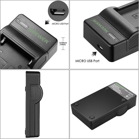 شاحن بطارية USB صغير سريع ونحيف لكاميرات سوني NP-F550، NP-F750، NP-F960، NP-FM50، NP-FM70، NP-FM90 وPanosonic PAN-VBD1، PAN-VBD2، JVC-V607u، JVC-V617u ، خيار الشحن المتعدد in Kuwait