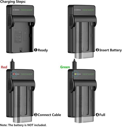شاحن بطارية USB صغير سريع ونحيف لكاميرات سوني NP-F550، NP-F750، NP-F960، NP-FM50، NP-FM70، NP-FM90 وPanosonic PAN-VBD1، PAN-VBD2، JVC-V607u، JVC-V617u ، خيار الشحن المتعدد in Kuwait