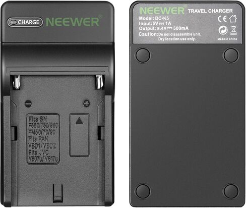 شاحن بطارية USB صغير سريع ونحيف لكاميرات سوني NP-F550، NP-F750، NP-F960، NP-FM50، NP-FM70، NP-FM90 وPanosonic PAN-VBD1، PAN-VBD2، JVC-V607u، JVC-V617u ، خيار الشحن المتعدد in Kuwait
