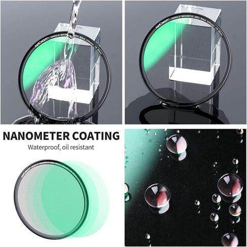 K&F Concept 72mm Magnetic Black Diffusion 1/8 Mist Cinematic Effect Filter + Magnetic Basic Ring + Lens Cap Filters Kit with 28 Multi-Layer Coatings for Camera Lens (Nano-X Series) in Saudi Arabia