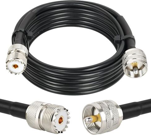 MOOKEERF PL-259 UHF CB Coax Cable - 3FT, RG58 PL-259 UHF Male to Female Low Loss Antenna Extension Jumper for HAM Radio, Antenna Analyzer, Dummy Load, SWR Meter in Kuwait
