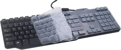 Silicone Keyboard Skin Cover Compatible for Dell RH659 L100 SK-8115 SK-8135 SK-3205 104-key USB Wired Keyboard, SK-8115 Keyboard Protector (Clear) in Saudi Arabia