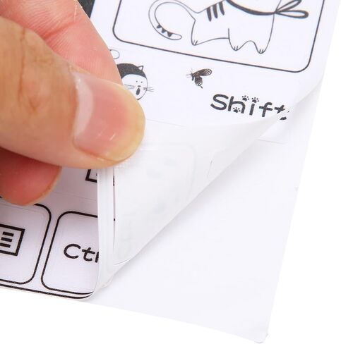Sanpyl Computer Keyboard Stickers, PVC Clear Frosted Pattern Decorative DIY Cute Style Keycaps Stickers Universal for Desktop 84 to 108 Keys Keyboard in Kuwait