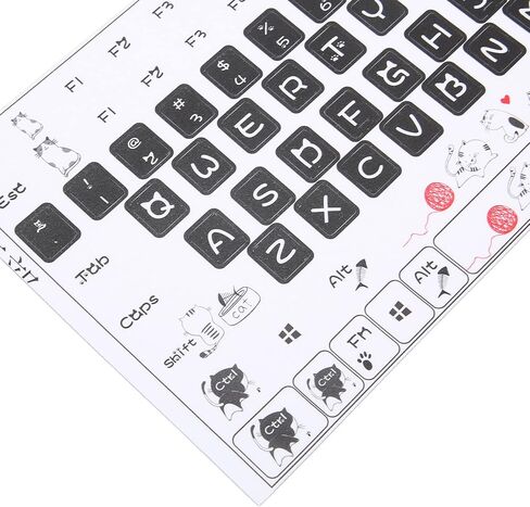 Sanpyl Computer Keyboard Stickers, PVC Clear Frosted Pattern Decorative DIY Cute Style Keycaps Stickers Universal for Desktop 84 to 108 Keys Keyboard in Kuwait