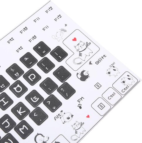 Sanpyl Computer Keyboard Stickers, PVC Clear Frosted Pattern Decorative DIY Cute Style Keycaps Stickers Universal for Desktop 84 to 108 Keys Keyboard in Kuwait