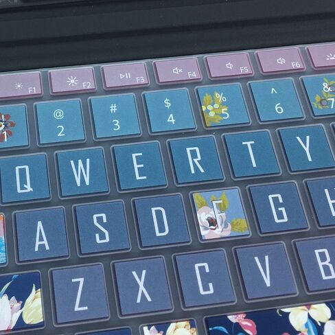Keyboard Cover Skin for Microsoft Surface Pro 7 2019/Surface Pro 6 2018/Surface Pro 5 2017,Silicon Keyboard Protector with Big Letter Design,US Layout, Red Flower in Saudi Arabia