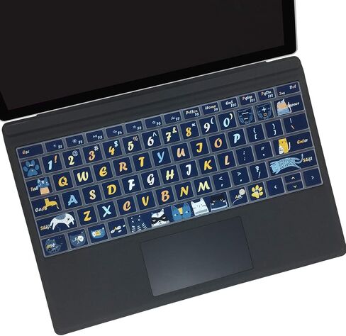 SANFORIN غطاء لوحة المفاتيح لجهاز Microsoft Surface Pro 7 2019/Surface Pro 6 2018/Surface Pro 5 2017، واقي لوحة المفاتيح من السيليكون بتصميم حروف كبيرة، تخطيط أمريكي، ساكورا in Saudi Arabia